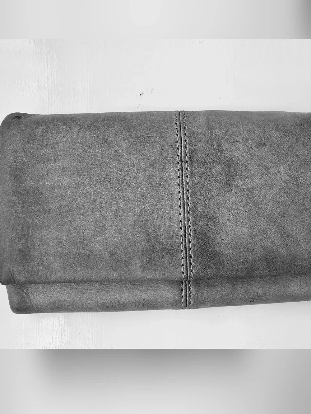 HOBO Gray Silver Metallic Trifold Wallet Wristlet